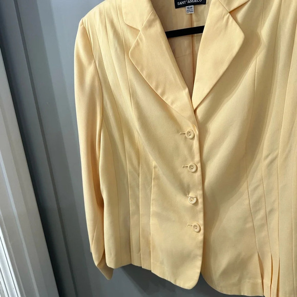 Giorgio Sant’Angelo Blazer Butter Yellow Jacket Blazer Size 16W - Picture 2 of 5